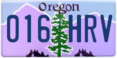OR license plate 016HRV