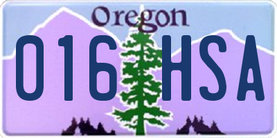 OR license plate 016HSA