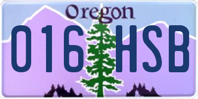 OR license plate 016HSB
