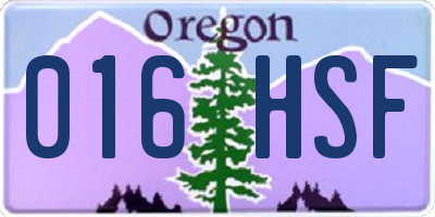 OR license plate 016HSF
