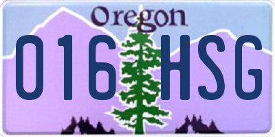 OR license plate 016HSG