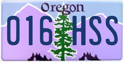 OR license plate 016HSS