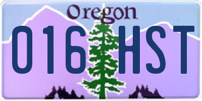 OR license plate 016HST