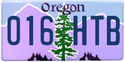 OR license plate 016HTB