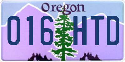 OR license plate 016HTD