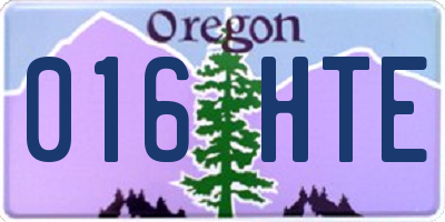 OR license plate 016HTE