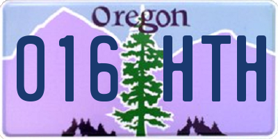 OR license plate 016HTH