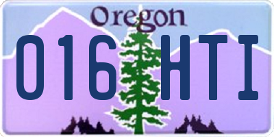 OR license plate 016HTI