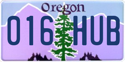 OR license plate 016HUB