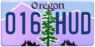 OR license plate 016HUD