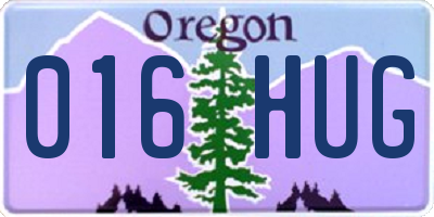 OR license plate 016HUG