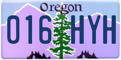 OR license plate 016HYH
