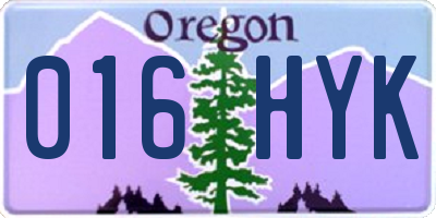 OR license plate 016HYK