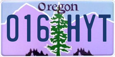 OR license plate 016HYT
