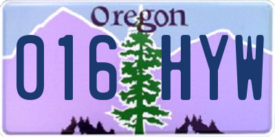 OR license plate 016HYW