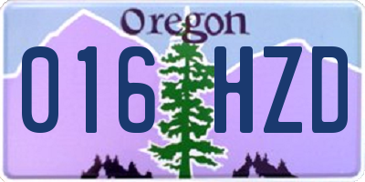 OR license plate 016HZD