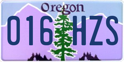 OR license plate 016HZS