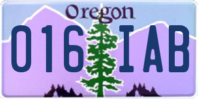 OR license plate 016IAB