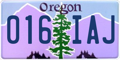OR license plate 016IAJ
