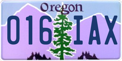 OR license plate 016IAX