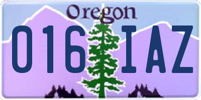 OR license plate 016IAZ