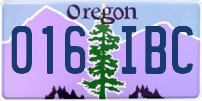 OR license plate 016IBC