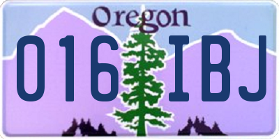 OR license plate 016IBJ