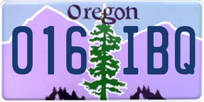 OR license plate 016IBQ