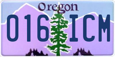 OR license plate 016ICM