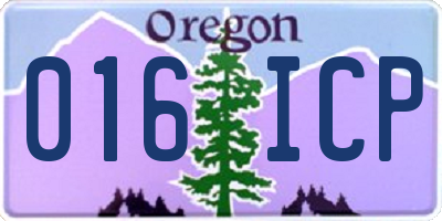 OR license plate 016ICP