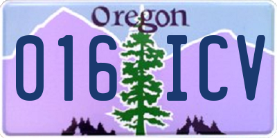 OR license plate 016ICV