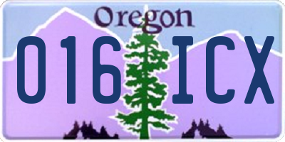 OR license plate 016ICX
