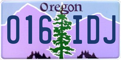 OR license plate 016IDJ