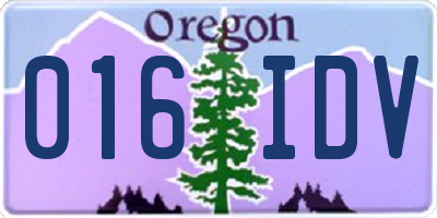 OR license plate 016IDV