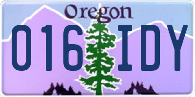 OR license plate 016IDY