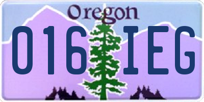 OR license plate 016IEG