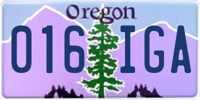 OR license plate 016IGA