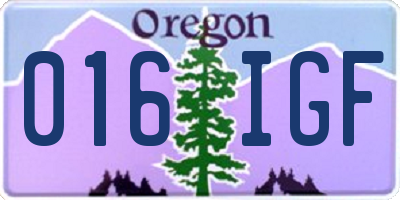 OR license plate 016IGF