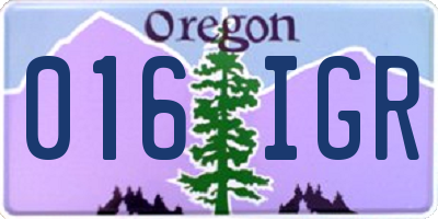 OR license plate 016IGR