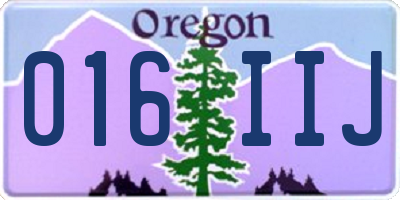 OR license plate 016IIJ