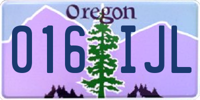 OR license plate 016IJL