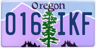 OR license plate 016IKF