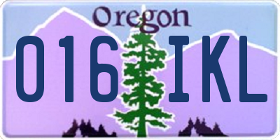OR license plate 016IKL