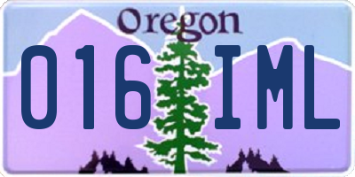 OR license plate 016IML