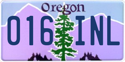 OR license plate 016INL