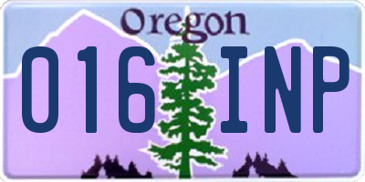 OR license plate 016INP