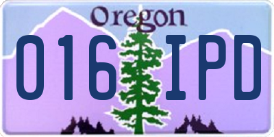 OR license plate 016IPD
