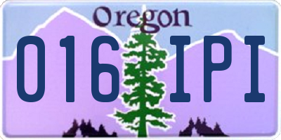 OR license plate 016IPI