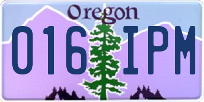 OR license plate 016IPM