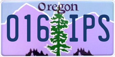 OR license plate 016IPS